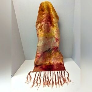 Vintage Velvet Tie Dye Table Runner With Fringe